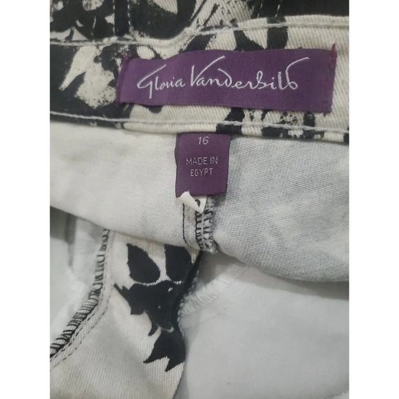 Gloria Vanderbilt Amamda Size 18 Cotton Blend Stretch Foliage Print Capri Pants - Picture 12 of 12